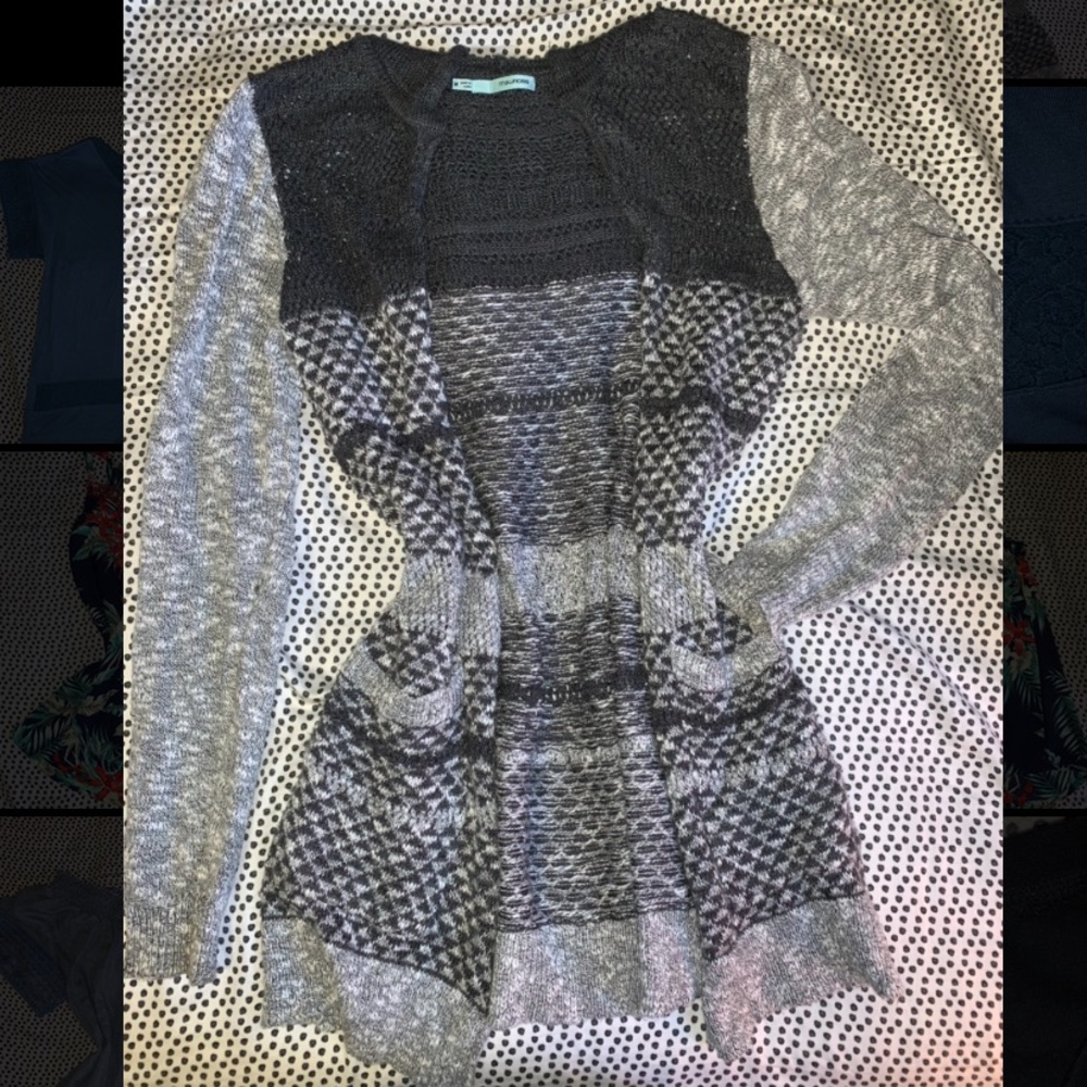 Charcoal and light gray cardigan